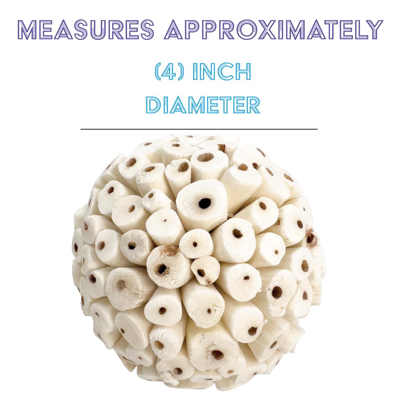 2146 Pk6 Big Nobby N Huge Sola Balls Mandarin Bird Toys by M&M - Natural Shredding
