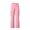 Pink, variant on TIREOW Girls Cargo Sweatpants Solid Color Elastic Waist Wide Leg Cargo Sweat Pants Baggy Casual Cargo Pants with Multi-Pockets