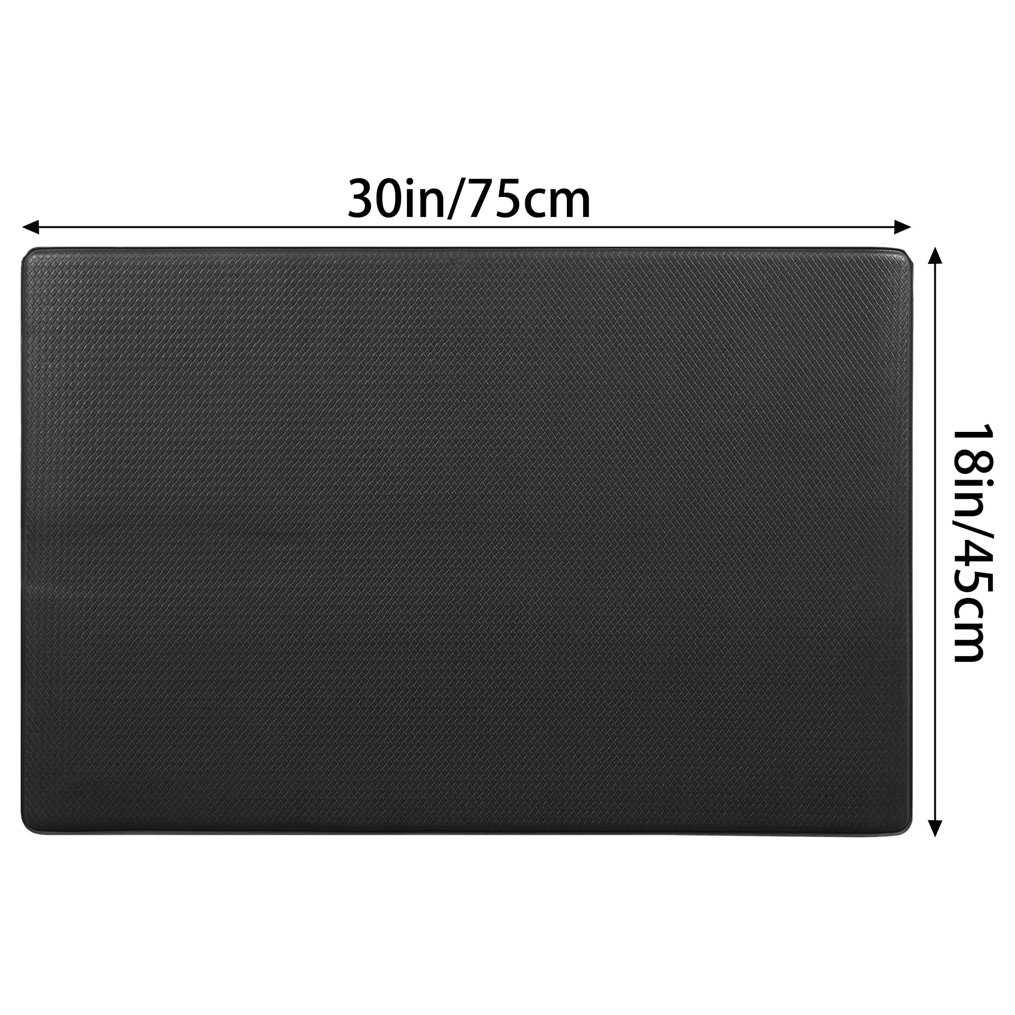 Unique Bargains 1 Piece Kitchen Runner Rug, Waterproof Comfort Solid Color Kitchen Mat Black 18" x 28"