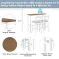 thumbnail image 4 of 48 inch Farmhouse Bar Table Set 3-Piece, Rectangular Wood Bar Height Dining Set with 2 Upholstered Chairs, Kitchen Breakfast Nook Set for Small Spaces, Beige, Brown and White, 4 of 14
