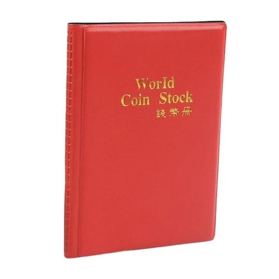 120-Pocket Coin Collection Album-PVC-Lined Coin Holder Book with PU Leather Cover,Coin Storage Flip Book for Pennies,Cents,Dollars,Pounds,Nickels (Ideal for Collectors&Numismatists)