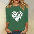 thumbnail image 2 of Cute Tops for Women Y2k 3/4 Length Sleeve Womens Tops Plus Size V Neck Shirts for Women Women Shirts Casual Womens 3/4 Sleeve T Shirts, 2 of 4