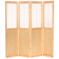 thumbnail image 2 of Oriental Furniture 6 ft. Tall Adjustable Shutter Room Divider Natural - 4 Panel, 2 of 6