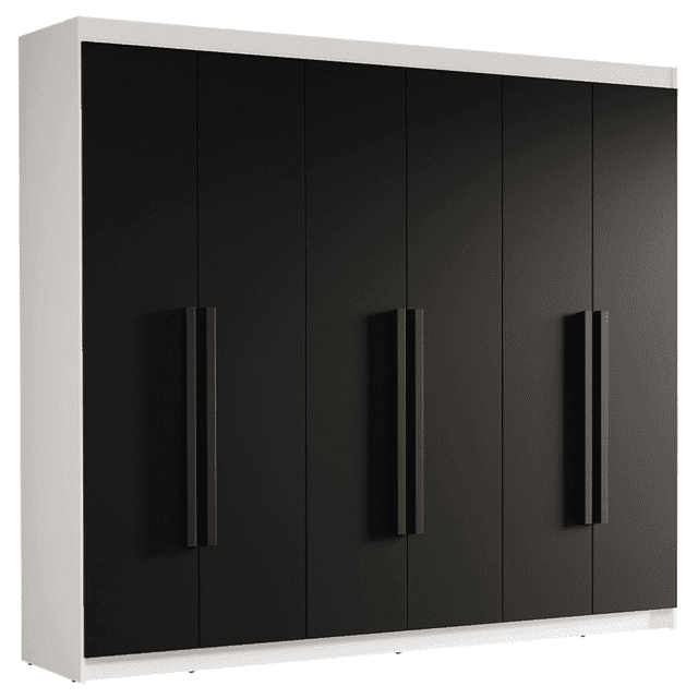 Ropero Closet Madesa Venus 6 Puertas 180cm Blanco/Negro