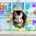 thumbnail image 2 of Easter Bunny Rabbit Hole Door Sign - Rustic Wooden Decor for a Festive Entrance, 2 of 5