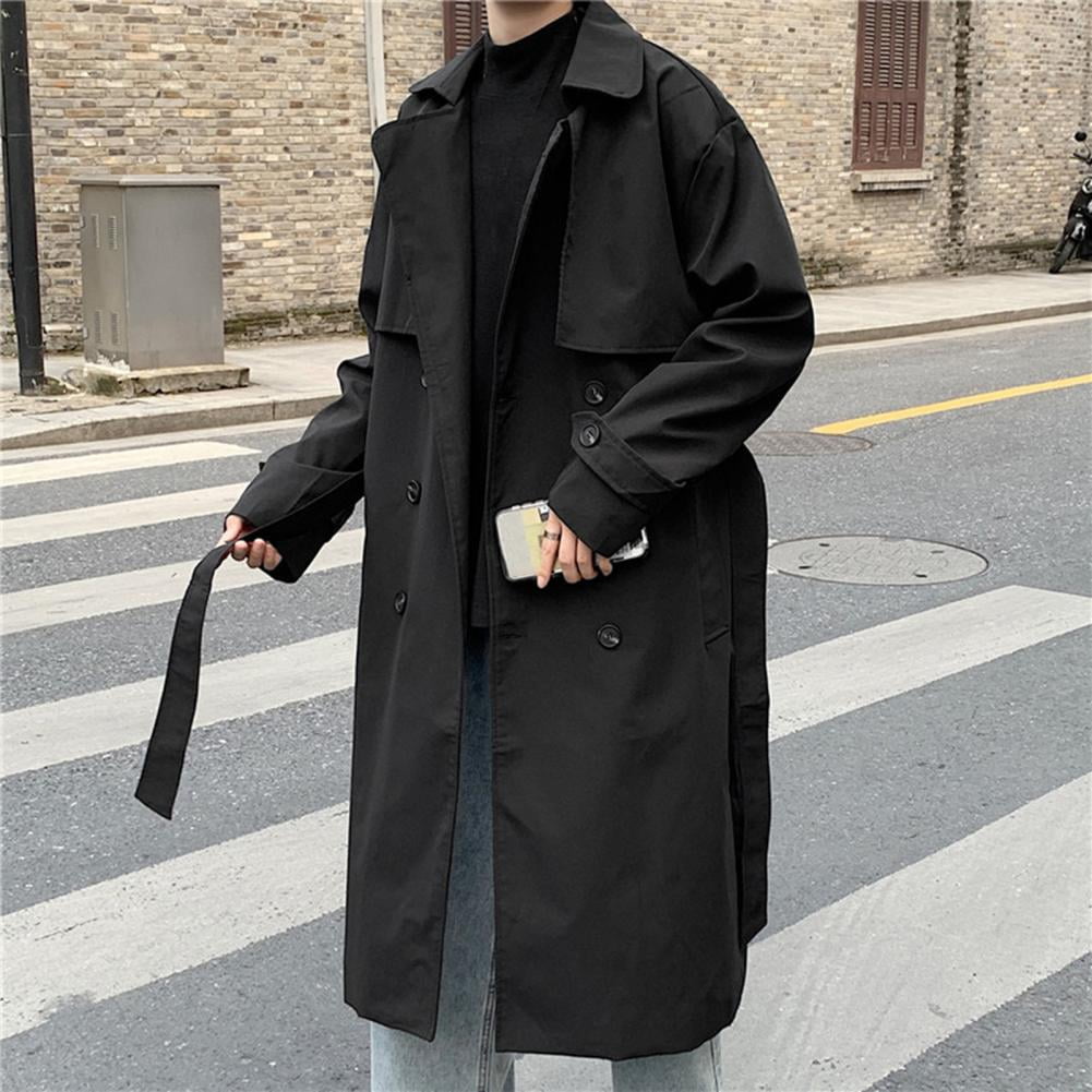 ジャケット・アウター L'Appartement Oversize Trench Coat Autumn Long Black Oversized Trench Coat Men Long Sleeve