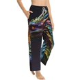 thumbnail image 2 of Uemuo Dragon with Colorful Tail Pattern Women's Wide Leg Palazzo Lounge Pants with Pockets Light Weight Loose Comfy Casual Pajama Pants-X-Large, 2 of 9
