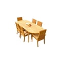 thumbnail image 4 of Grade-A Teak Dining Set: 6 Seater 7 Pc: 94" Oval Table And 6 Goa Stackng Arm Chairs Outdoor Patio WholesaleTeak #51GO1207, 4 of 6