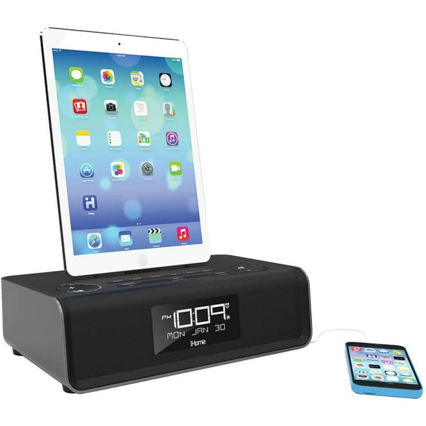 iHome IDL43B Apple iPad/iPhone/iPod Dual Charging FM Clock Radio with
