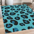 thumbnail image 1 of Animal Decorative Rug, Leopard Animal Skin Pattern in Abstract Style Wild Safari Jungle Theme, Quality Carpet for Bedroom Dorm and Living Room, 6 Sizes, Aqua Black, by Ambesonne, 1 of 4