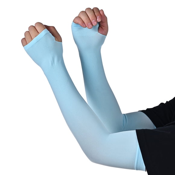 Jinswick UV Sunscreen Sleeves Cool Sports Sleeves with Hand Coverage for Outdoor Activities Tattoo Coverage Suitable for Running, Golfing, Cycling, Basketball, Driving, Fishing | One Size | 2 Pairs