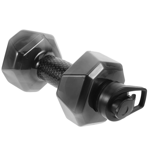 HOMEMAXS Creative Dumbbell Shaped Water Bottle for Home Use Made of PP Material Black Portable 14 oz