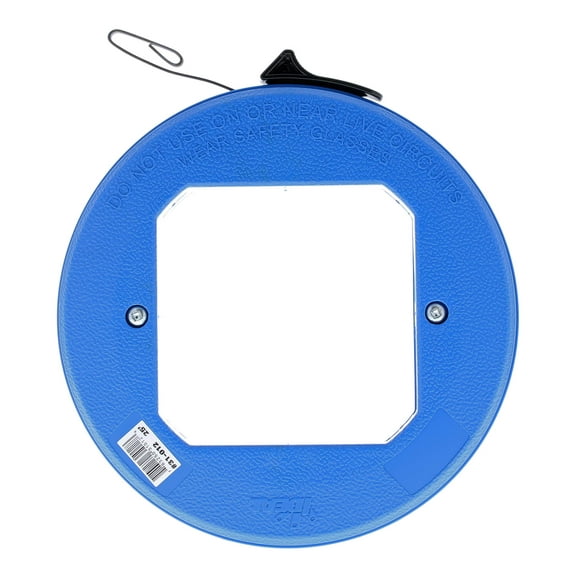 IDEAL Electrical 31-012 Blued Steel Fish Tape - 25 ft. Blued Steel Fish Tape w/ Formed Hook & Thumb-Winder Case, 1600 lb. Strength