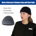 thumbnail image 3 of Gorro de lana Qarigey sin borde gris oscuro AP009365-15B, 3 of 6