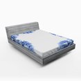 thumbnail image 1 of Ambesonne Nature Fitted Sheet, Delicate Crocus Border, Full Size, Violet Blue Pale Green, 1 of 2