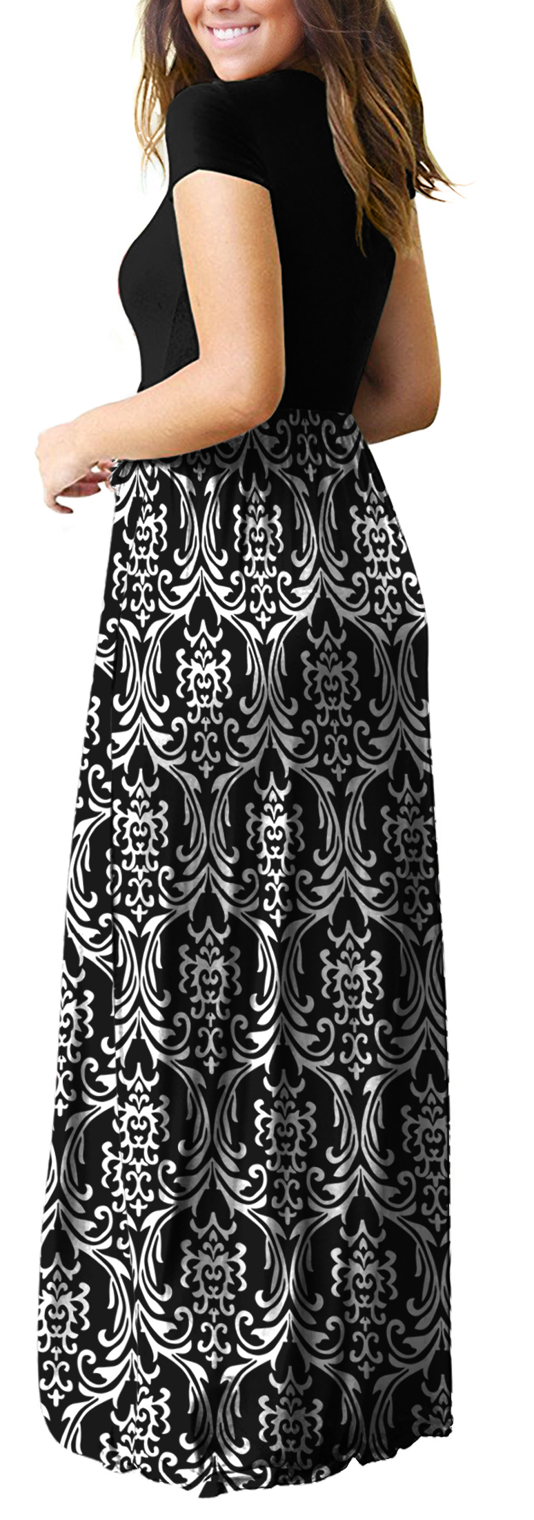 HAOMEILI Women's Short Sleeve Maxi Dress with Pockets photo 3