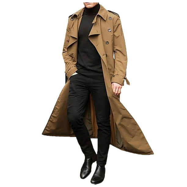 Fall Cardigan For Men Lapel On Down, Long Trench Coat Mens Big And Tall