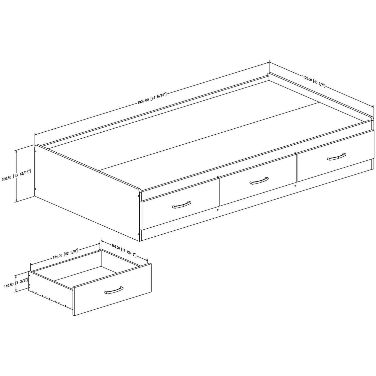 south shore cosmos twin mates bed, 39'', black onyx - walmart south shore cosmos twin mates bed, 39'', black onyx - walmart