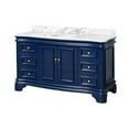 thumbnail image 5 of Katherine 60" Single Bathroom Vanity with Royal Blue Cabinet and Carrara Marble Top, 5 of 6