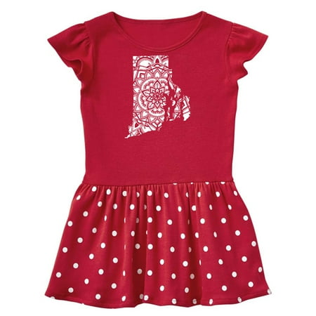 

Inktastic Rhode Island Silhouette Mandala Gift Toddler Girl Dress
