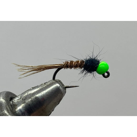 Tungsten Beadhead Jig Pheasant Tail - Green Bead