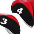 thumbnail image 3 of LOVIVER 10 Pcs/Pack Housse de Tête de Club de Golf Compensée Protectrice en Fer Trou Visible pour Noir+rouge, 3 of 8