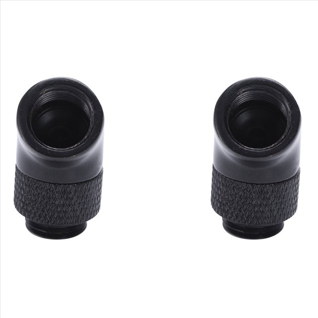 2X G1 / 4 Rosca de Tornillo Codo de 45 Grados Latón Giratorio - Adaptador Macho A Conector Hembra Adaptador Pc Computadora de Enfriamiento por Agua Negro