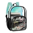 thumbnail image 2 of Iauyy Clear Backpack Heavy Duty PVC Transparent Backpack for College Workplace, Green Watercolor, 2 of 8