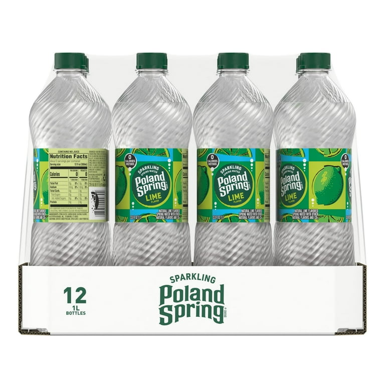 Poland Spring Sparkling Water, Zesty Lime, 33.8 oz. Bottle