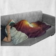 thumbnail image 6 of Canyon Soft Flannel Fleece Throw Blanket, Sun Reflections over Cave Shaped Little Cliff Hot Region Artifact Photography, Cozy Plush for Indoor and Outdoor Use, 70" x 90", Orange, by Ambesonne, 6 of 6