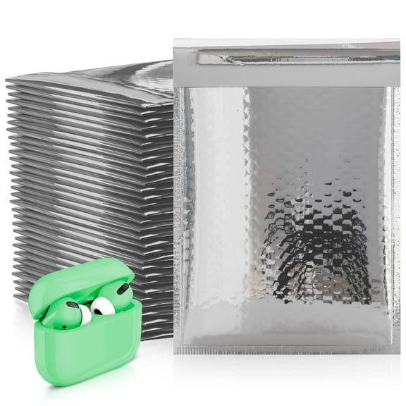Silver Metallic Bubble Mailers, 6.5 x 9 Inches. 250 Pack Metallic Bubble Envelope Mailer. Bright Padded Envelopes Waterproof. Padded Shipping Envelopes for Fragile Things. Self Seal Mailers