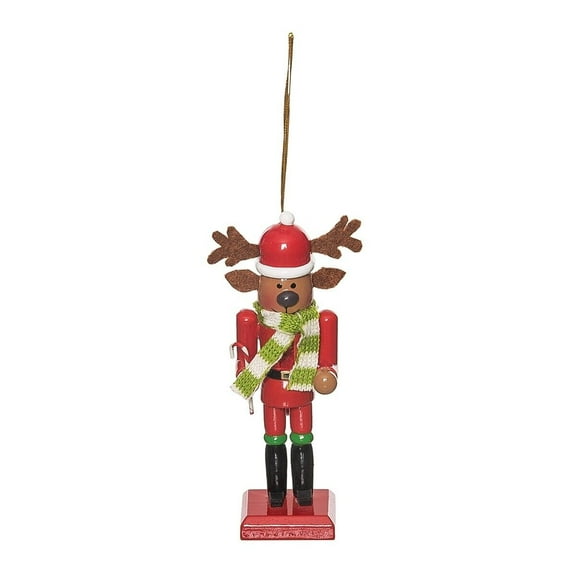 Whimsical REINDEER NUTCRACKER Wooden Christmas Ornament, by Gallerie II