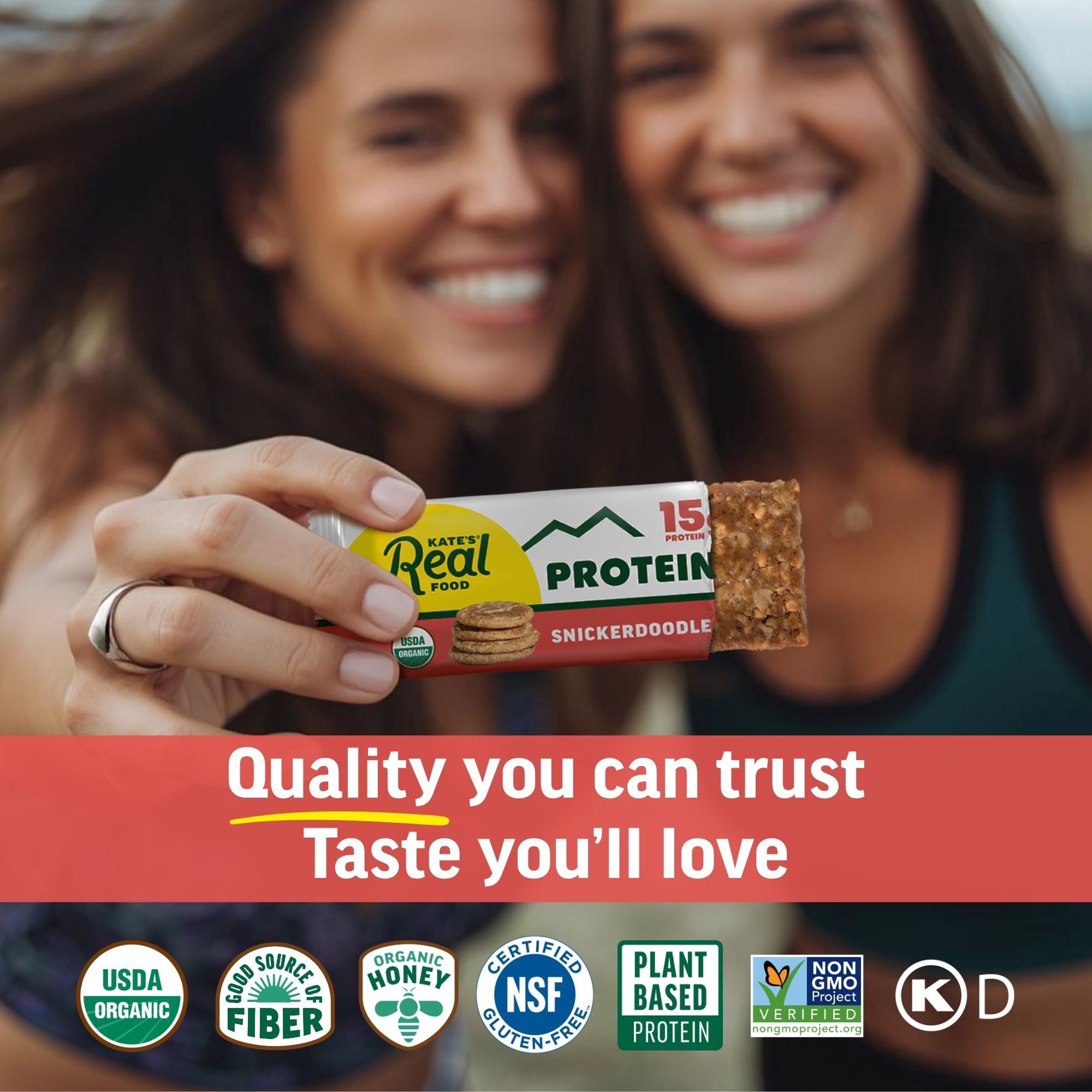 Kate’s Real Food Organic Granola Snickerdoodle All Natural Energy Bars - Non GMO, Soy Free, Whole Grain, and Made with Gluten Free Oats - 12 count