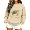 thumbnail image 2 of Womens Crewneck Sweatshirts Sea Turtle Casual Long Sleeve Print Sweatshirt Pullover Casual Fall Top, 2 of 5