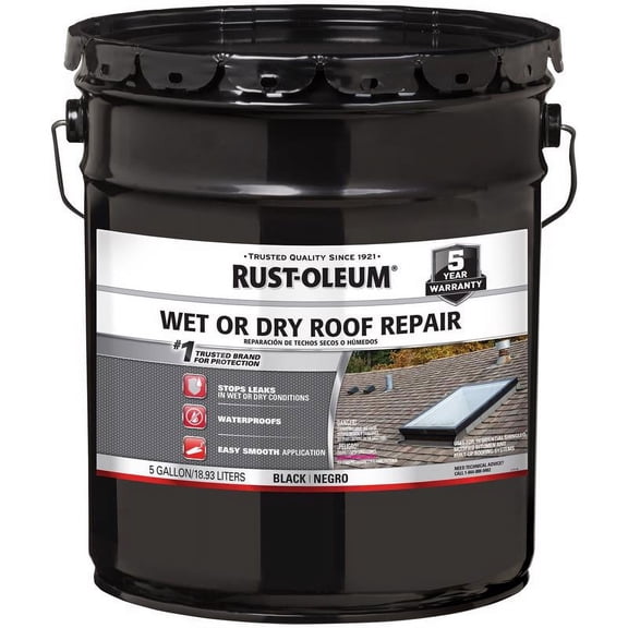4.75 gal Rust-Oleum 301990 Black Roofing Plastic Roof Cement