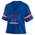 thumbnail image 2 of Women's WEAR by Erin Andrews Royal Buffalo Bills Color Block Boxy Modest Crop V-Neck T-Shirt, 2 of 4