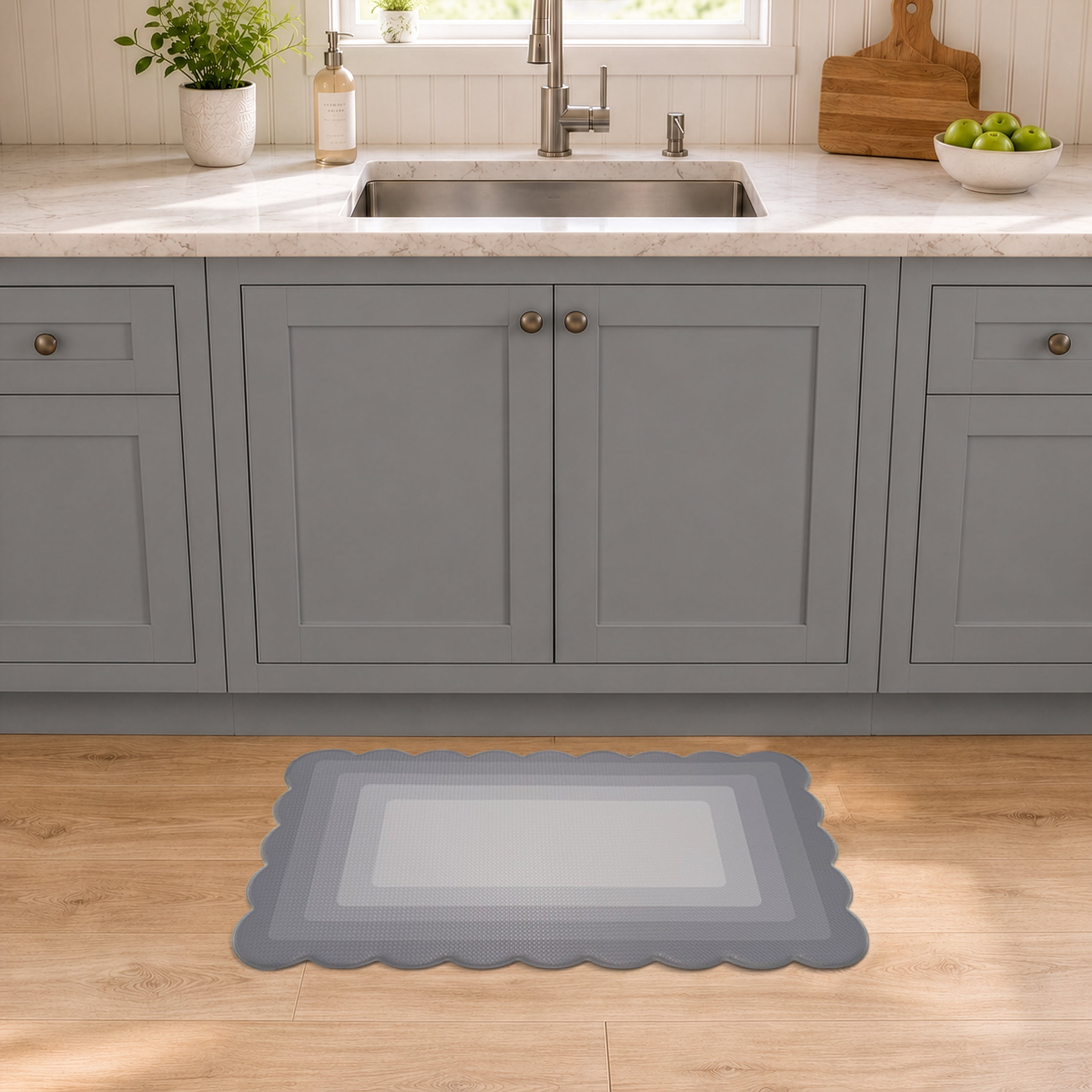 Scalloped Edge Anti-Fatigue Mat 18x30 - Grayson - Grey