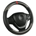 thumbnail image 3 of XUKEY Car Steering Wheel Cover Universal  Anti-slip Carbon Fiber Leather Black, 3 of 9