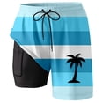 thumbnail image 3 of YAYUBA Swim Trunks Men 2 In 1 Liner Compression Quick Dry Breathable Elastic Waist Drawstring Mens Swimsuit Lightweight Multi Pockets Summer Beach Cruise Water Park, 3 of 4