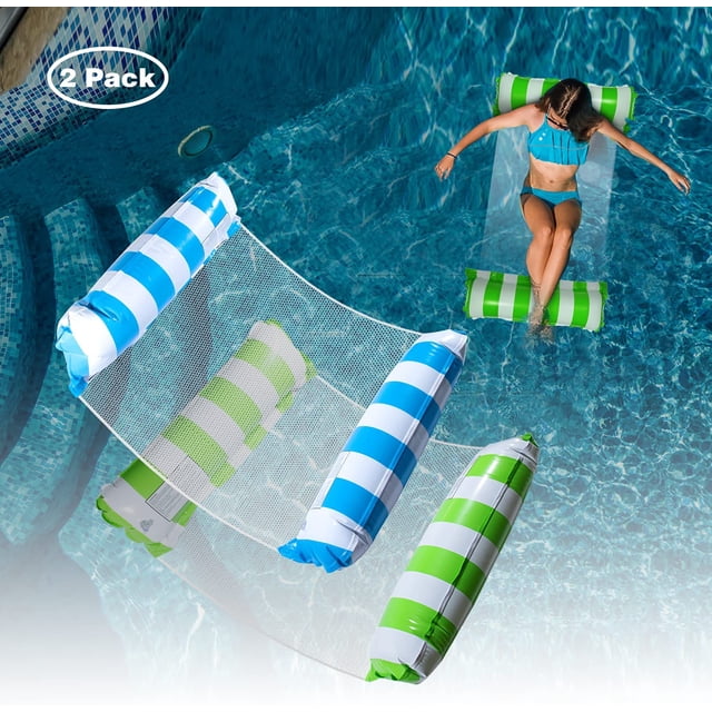 Water Pool Floating Hammock, Floating Swimming Pool Lounger, Water Hammock Lounger, Swimming Bed Floating Hammock, Comfortable Inflatable Lounger for Swimming Pools, for Adults, Holiday