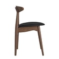 thumbnail image 4 of iNSPIRE Q Arne Mid-Century Modern Dark Walnut Finish Pvc Side Chair, Black Matte (Set of 2), 4 of 7