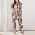 thumbnail image 2 of Daiia Cute brown sloth monkey for Women's Long-Sleeved Pajama Set – Soft & Comfortable Sleepwear Button-Up Pajamas Cozy Lounge Wear-XX-Large, 2 of 7