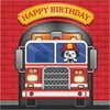 Flaming Fire Truck 2 Ply "Happy Birthday" Printed Luncheon Napkin, Pack of 16, 6 Packs