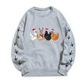thumbnail image 3 of ZXLBBD Christmas Oversize Women Long Sleeve Crewneck Sweatshirts Chicken Printed Lightweight Sweatshirts Top Casual Outdoor Cozy Daily Wear, 3 of 5