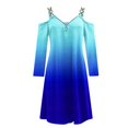 thumbnail image 5 of Vestido de manga larga con estampado de tirantes con cremallera y cuello en V para mujer Pompotops  hdfakjf7054, 5 of 5
