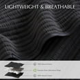 thumbnail image 3 of EVERGRACE Cotton Coverlet Set King Size 3 Pieces, Lightweight Soft Ribbed Matelassé Bedspread Quilt Set, Cozy Oversized Quilted Bedding Set with 2 Pillow Shams for All Seasons, Washed Black, 3 of 8