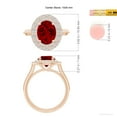 thumbnail image 5 of ANGARA Lab Grown 3.3 Ct Vintage Inspired Oval Ruby Double Halo Engagement Ring for Women in 14K Rose Gold (Size-10x8mm) | July Birthstone, Anniversary, Jewelry Gift for Women | Lab-Grown Ruby Ring, 5 of 8