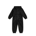 thumbnail image 5 of Cethrio Girls Fleece One-piece Pajamas, Long Sleeve Full Zip Warm Hooded Winter Loungewear Jumpsuit Size 13-14 Years Black, 5 of 5
