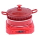 thumbnail image 5 of Estufa de inducción con olla a escala 1/12, mini electrodoméstico de cocina realista para escenas de casas de muñecas, accesorios para aficionados. Rojo, 5 of 10