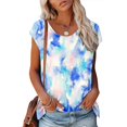 thumbnail image 2 of Cyber&Monday Deals Dyegold Summer Tops for Women 2023 Trendy, Summer Cute Tops for Women Trendy Going Out Tie Dye T-Shirts Casual Cap Sleeve Crewneck Blouse Loose ​Tunics Tops, 2 of 4
